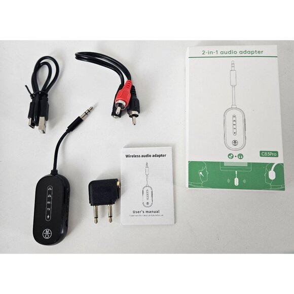 Wireless 5.4 Bluetooth Audio Transmitter & Receiver 2-In-1 Adapter 3.5mm Aux RCA - Picture 4 of 13